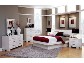 Jessica White Eastern King Bed 6 Pc Set - Ornate Home