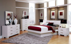 Jessica White Eastern King Panel Bed - Ornate Home