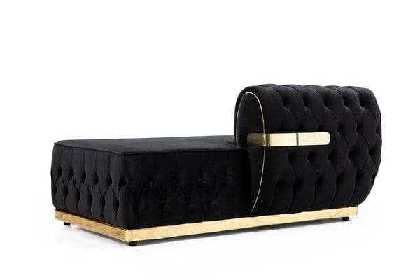 Jester Velvet Black Double Chaise Sectional - Ornate Home