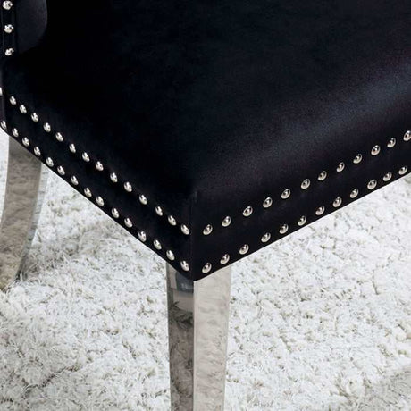 Jewett Velvet & Chrome Side Chair (Set of 2) - Ornate Home