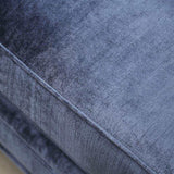 Jodie Satin Blue & Silver Stationary Sofa & Loveseat 2pc - Ornate Home