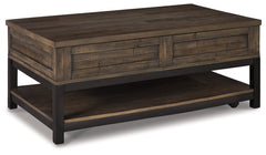 Johurst Grayish Brown Lift Top Coffee Table - Ornate Home