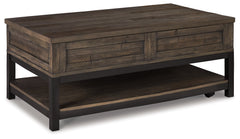 Johurst Grayish Brown Lift Top Coffee Table - Ornate Home