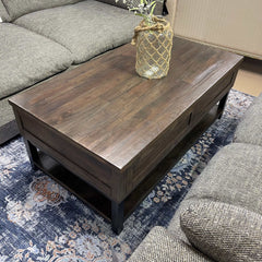 Johurst Grayish Brown Lift Top Coffee Table - Ornate Home