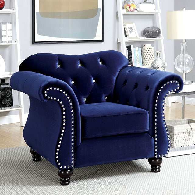 Jolanda Blue Chair - Ornate Home