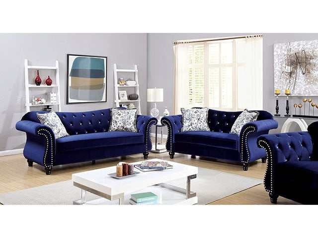 Jolanda Blue Loveseat - Ornate Home
