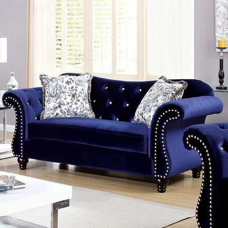 Jolanda Blue Loveseat - Ornate Home