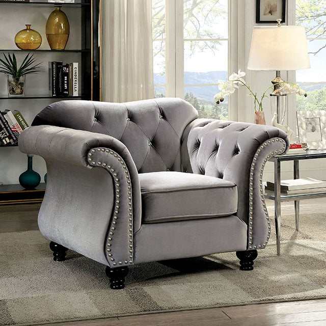 Jolanda Gray Chair - Ornate Home