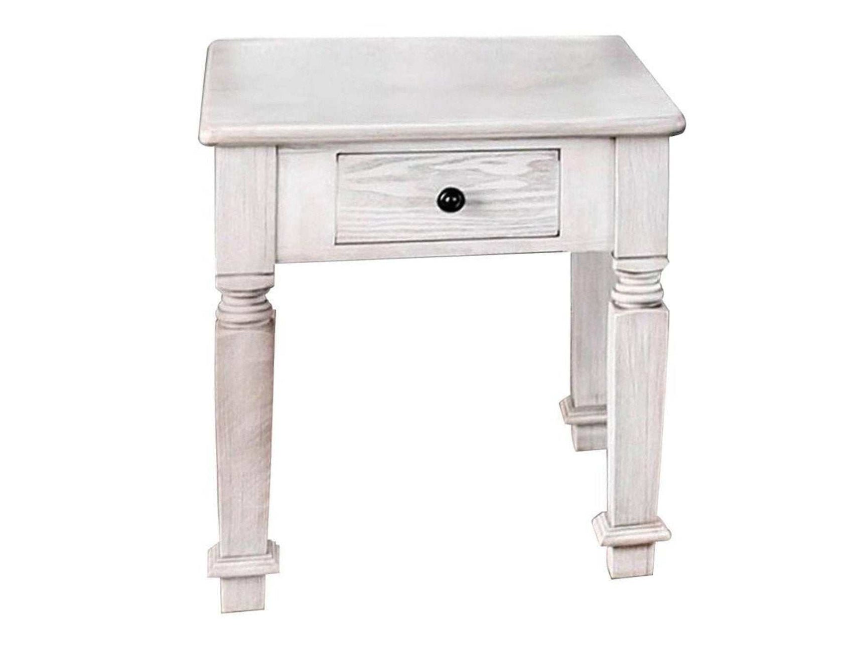 Joliet Antique White End Table - Ornate Home