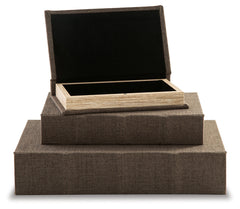 Jolina Brown Box (Set of 3) - Ornate Home