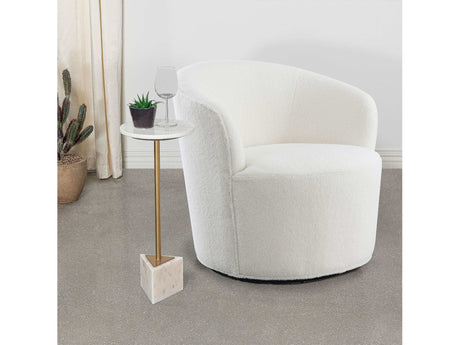 Joyce White Swivel Chair - Ornate Home