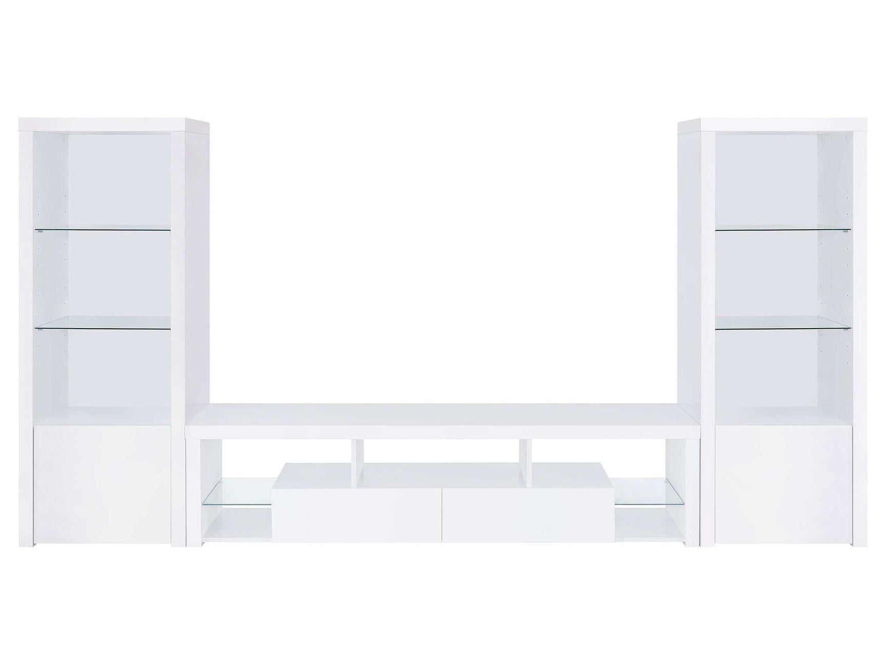 Jude High Gloss White 3 Pc Entertainment Center - Ornate Home