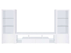 Jude High Gloss White 3 Pc Entertainment Center - Ornate Home