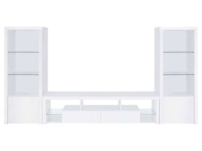 Jude High Gloss White 3 Pc Entertainment Center - Ornate Home