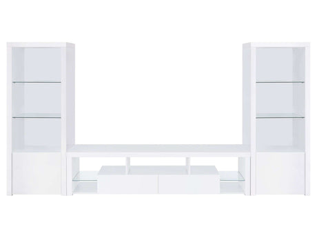 Jude High Gloss White 3 Pc Entertainment Center - Ornate Home