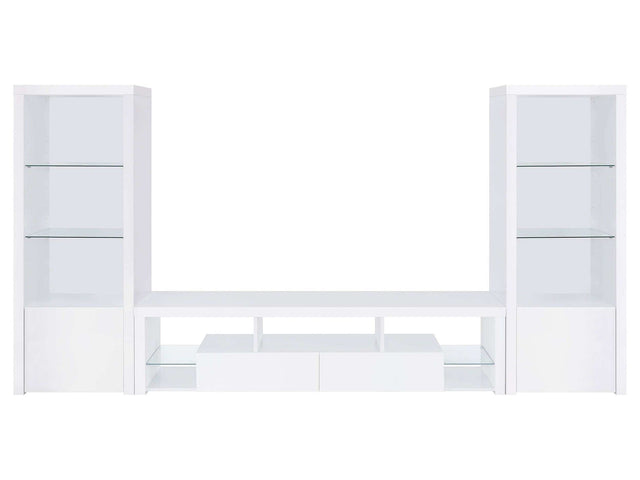 Jude High Gloss White 3 Pc Entertainment Center - Ornate Home