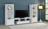 Jude High Gloss White 3 Pc Entertainment Center - Ornate Home