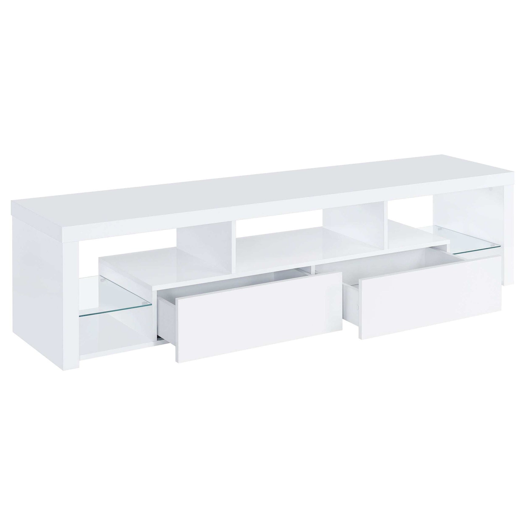 Jude High Gloss White 3 Pc Entertainment Center - Ornate Home