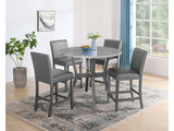 Judson Glitter Gray 5-Piece Counter Height Dining Set - Ornate Home