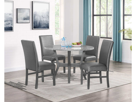 Judson Glitter Gray 5-Piece Dining Set - Ornate Home