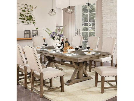 Julia Light Oak/Beige Dining Table - Ornate Home