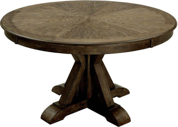 Julia Light Oak & Beige Round Table Dining Room Set / 5pc - Ornate Home