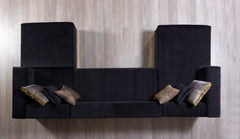 Juliana Black Velvet 4-Piece Sectional - Ornate Home