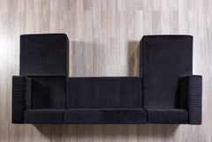 Juliana Black Velvet 4-Piece Sectional - Ornate Home