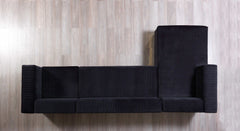 Juliana Black Velvet 4-Piece Sectional - Ornate Home