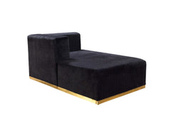Juliana Black Velvet 4-Piece Sectional - Ornate Home