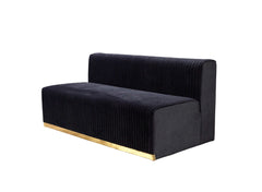 Juliana Black Velvet 4-Piece Sectional - Ornate Home