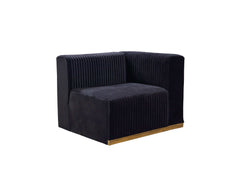 Juliana Black Velvet 4-Piece Sectional - Ornate Home