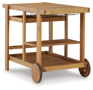 Kailani Light Brown Serving Cart - Ornate Home