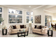 Kailyn Sand Stationary Sofa & Loveseat 2pc - Ornate Home