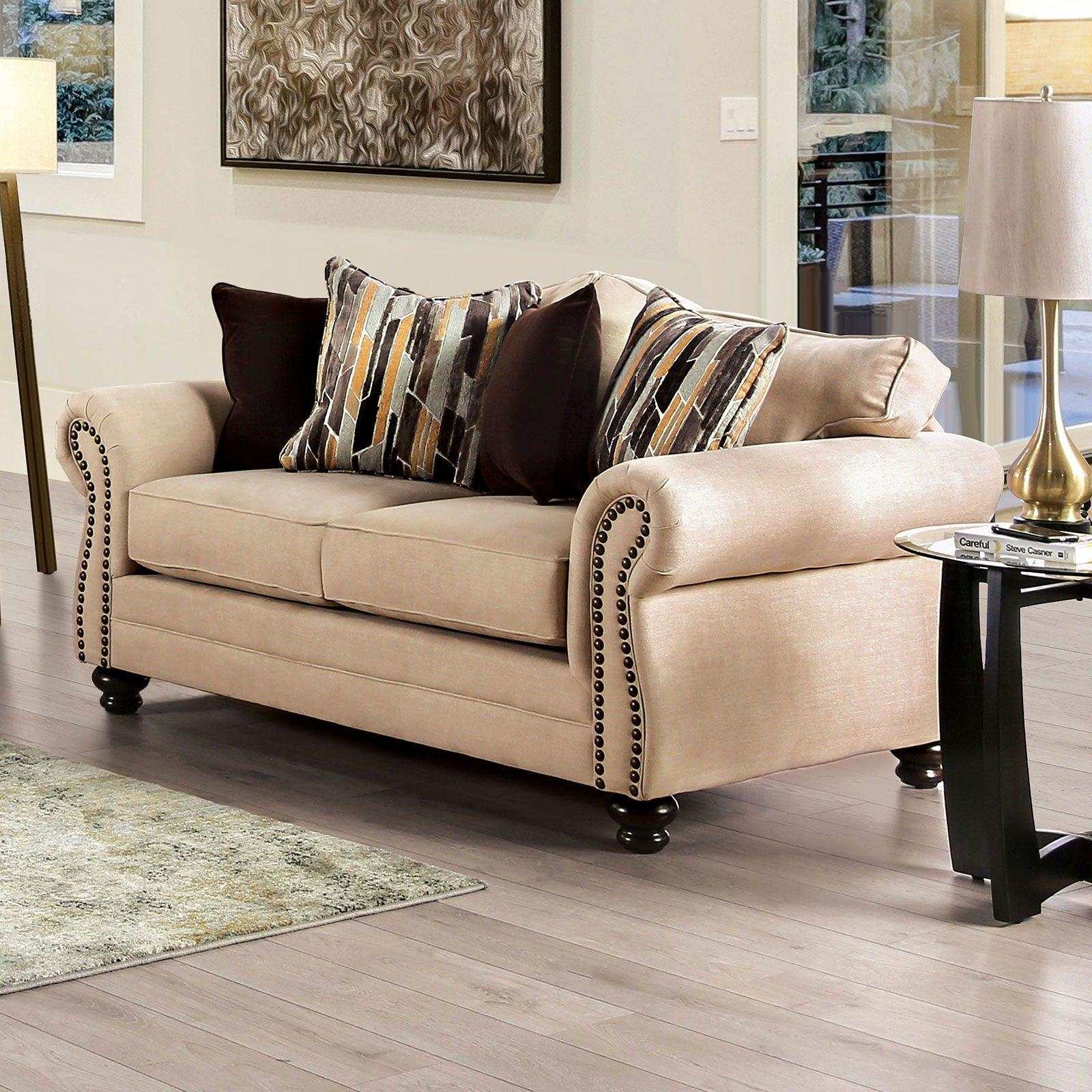 Kailyn Sand Stationary Sofa & Loveseat 2pc - Ornate Home