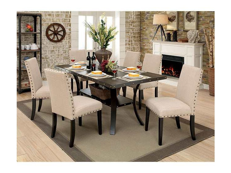 Kaitlin Light Walnut/Beige Dining Table - Ornate Home