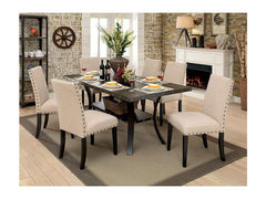 Kaitlin Light Walnut/Beige Dining Table - Ornate Home