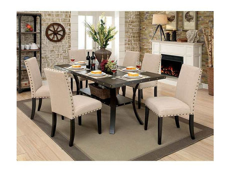 Kaitlin Light Walnut/Beige Dining Table - Ornate Home