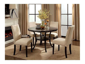 Kaitlin Light Walnut/Beige Round Dining Table - Ornate Home