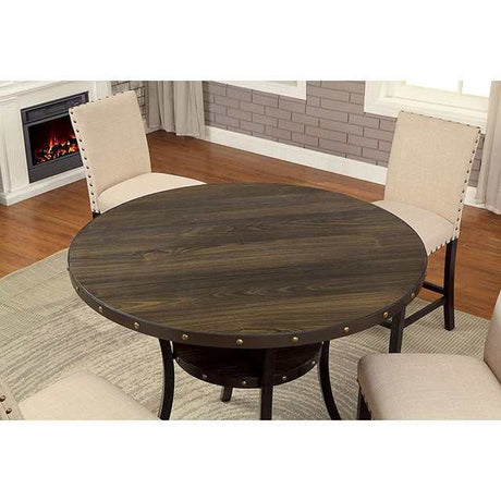 Kaitlin Light Walnut Round Counter Height Table - Ornate Home