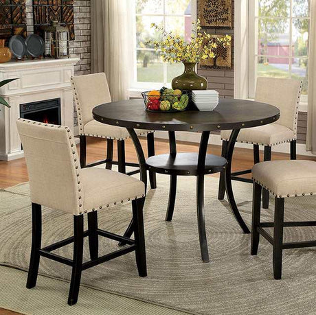Kaitlin Light Walnut Round Counter Height Table - Ornate Home