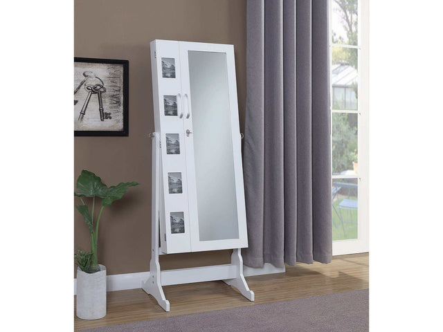 Kajus White Jewelry Cheval Mirror - Ornate Home