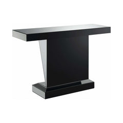 Kameron Silver & Clear Sofa Table w/ Triangle Detailing - Ornate Home