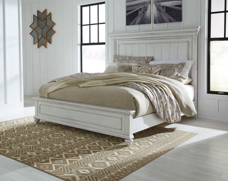 Kanwyn Whitewash California King Panel Bed - Ornate Home