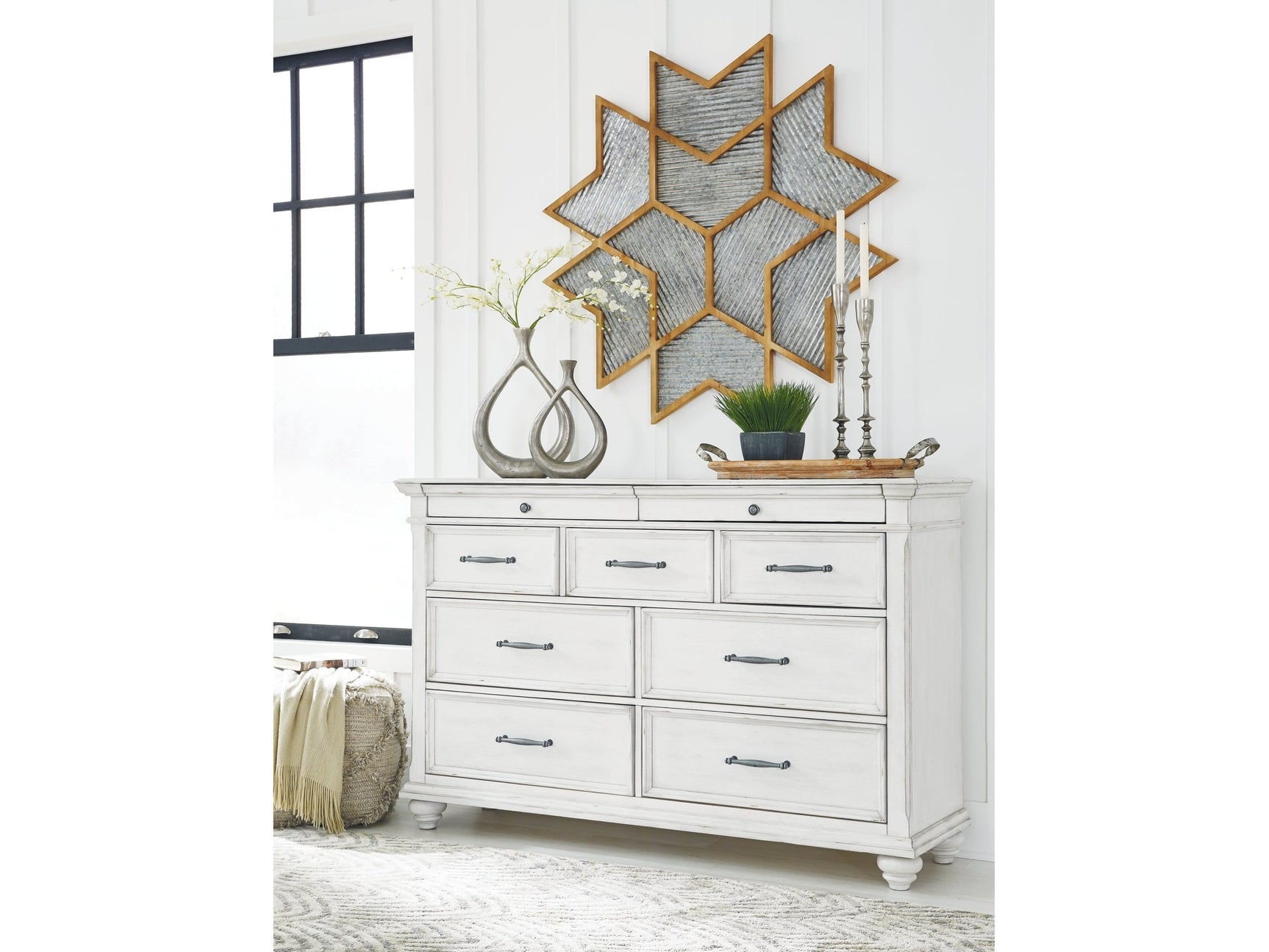 Kanwyn Whitewash Dresser - Ornate Home