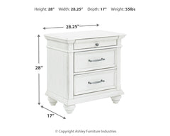 Kanwyn Whitewash Nightstand - Ornate Home