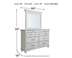 Kanwyn Whitewash Queen Bedroom Set / 3pc - Ornate Home