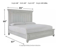 Kanwyn Whitewash Queen Bedroom Set / 3pc - Ornate Home