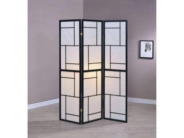 Katerina Black & White 3pc Panel Screen - Ornate Home