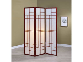 Katerina White & Cherry 3pc Panel Screen - Ornate Home